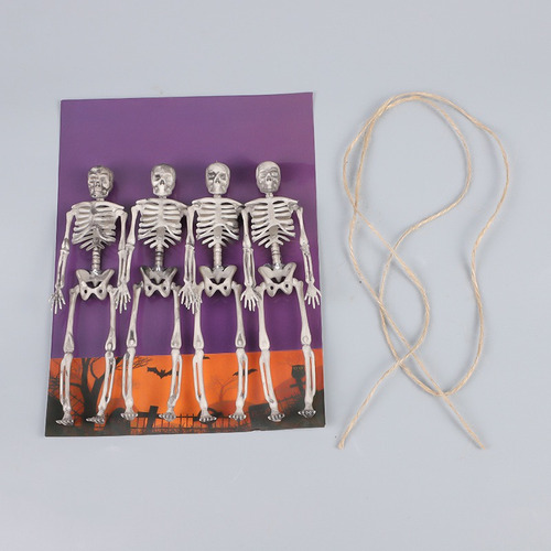 Kit Com 04 Esqueletos Plásticos Enfeite Halloween Ga2900