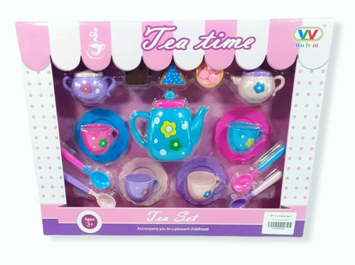 Set Juego De Te Tetera Tazas Comidita Juguete  Niña