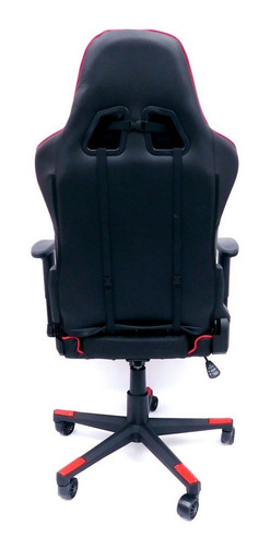 Imagen 4 de 5 de Silla de escritorio Melon 90042 gamer ergonómica negra y roja con tapizado de cuero sintético