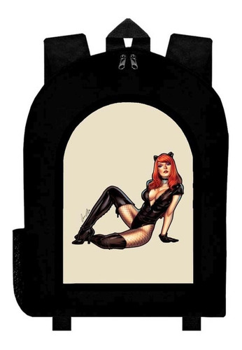 Mochila Gatubela Cat Woman Negra Adulto / Escolar E2