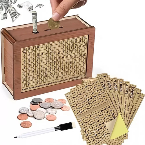 Caja De Dinero De Madera Con Mostrador, Caja Para Ahorra