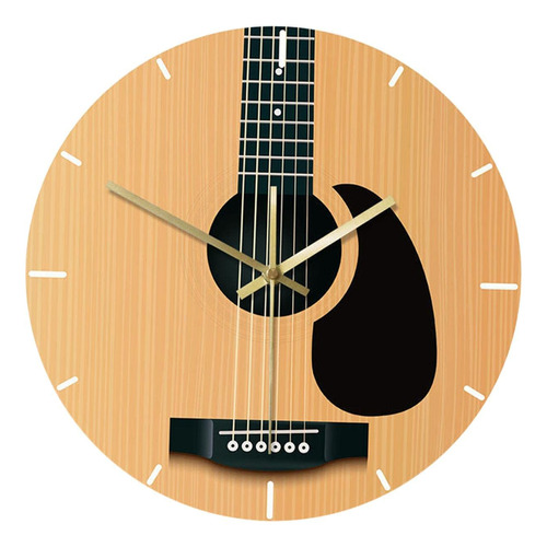 Reloj De Pared Guitarra Minimalista Diseño Silencioso