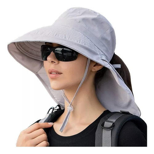 A Sombrero De Sol De Ala Ancha Con Protección Uv Para Mujer