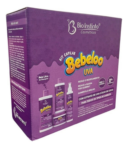 Kit Cabelo Infantil Uva Completo Criança