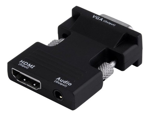 Hdmi Fêmea Para Vga Macho Conversor+adaptador De Áudio
