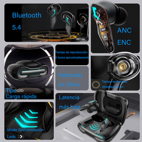Audífonos Inalámbricos Stovoi Y58 In Ear Bluetooth 5.4,doble Mic,cancelación De Ruido Enc Y Anc ,pantalla Led, Resistencia Al Agua Ipx5