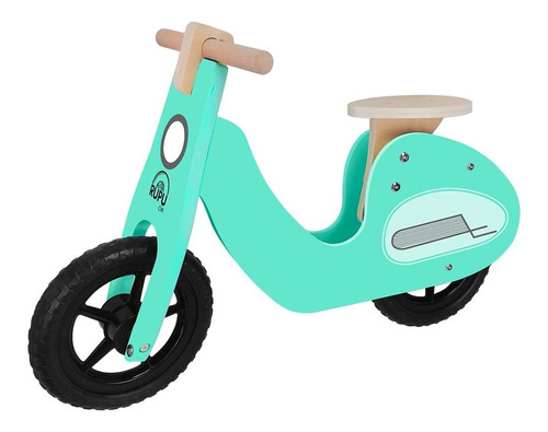 Moto De Madera Vespa Correpasillos De Equilibrio Niños Color Turquesa