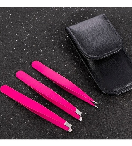 Set De Pinzas Para Cejas Acero Inoxidable Con Estuche