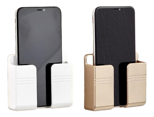 Imagen 7 de 7 de 3 Porta Celular Con Apertura Para Carga Pared Con Adhesivo