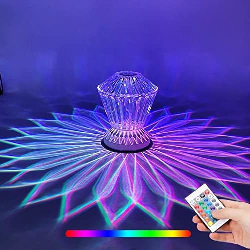 Lámpara Cristal Táctil Rgb 16 Colores Control Remoto
