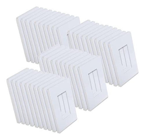 1-gang Screwless Wall Plate, 40 Pack Decorator Outlet C...