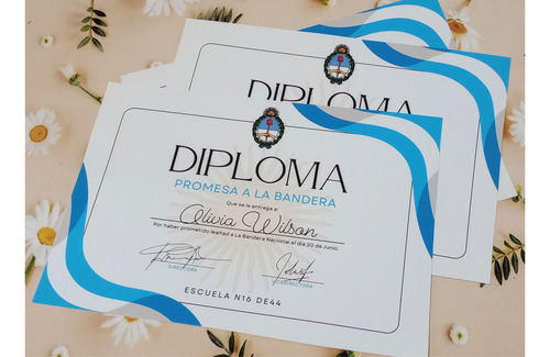 Diplomas Promesa Bandera Jura X20 Personalizados Con Nombre