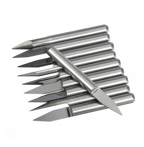 Fresa 10 Pçs V Carv Metal Duro 3.175mm Shk 15 Graus 0.3mm 3d