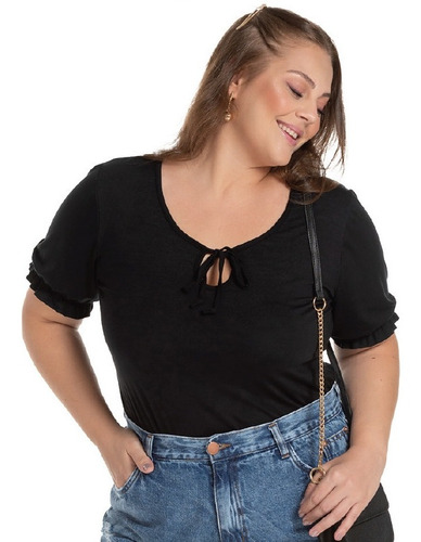 Blusa Plus Size Viscolycra Dedo Doce 1105362 - G1 G2 G3 G4