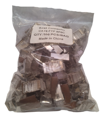 100un Conector Rj45 Cat6 Blindado Ftp Macho