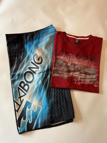 Lote De Ropa T 14, Traje De Baño Billabong + Remera Zara