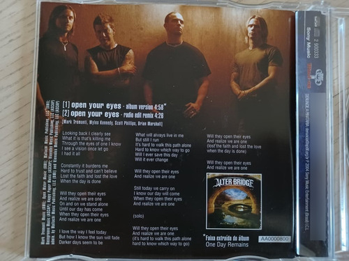 Cd Alter Bridge - Open Your Eyes Ep (2004) Myles Kennedy (Usado)