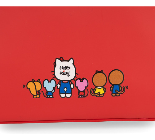 Bolsa Satchel Oe X Hello Kitty Mediano Rojo Mediano