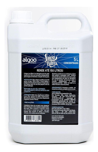 Shampoo Limpador Lava Bikes 5l Algoo