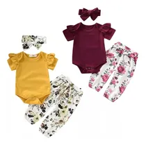 Comprar Hermoso Conjunto Body Manga Corta Floreado  Con Vincha Impor