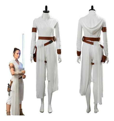 Star Wars Rey Traje De Cosplay De Mujer Blanco Disfraz