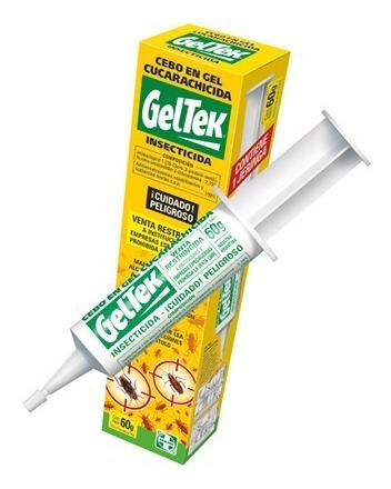 Imagen 2 de 10 de Jeringa Mata Cucarachas Veneno Geltek Cucarachicida 60gr.