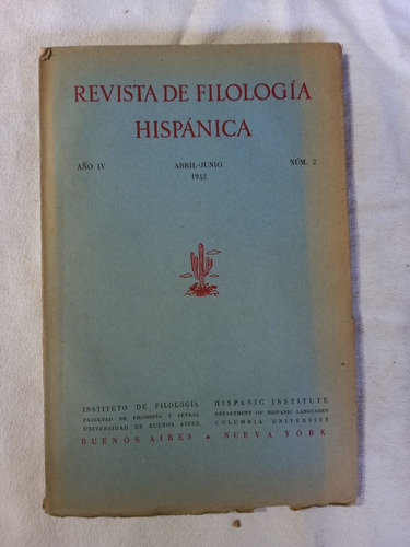 Revista De Filología Hispánica 1942 Spitzer Johnson Lida