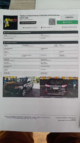 Hyundai Santa Fe 2012 3.5 5l 4wd Aut. 5p