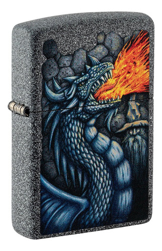 Encendedor Zippo Classic 49776 dragon and flame iron stone