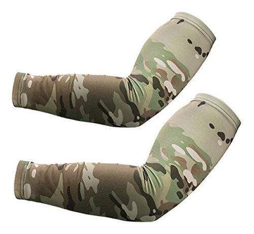 Jiusy 2 Piezas  Camuflaje Elastico Deportes Mangas De Compr