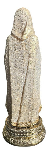 Escultura Rosa Mistica 20 Cm Porcelana Ojo Pintado Blanco