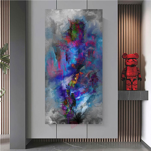 Cuadro Vertical Colores Radiantes Crs7 Canvas 140x70