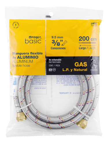 Kit Regulador De Gas Con Maneral + Manguera Aluminio 2 Mts