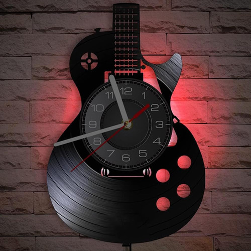 ~? Qianzhou-uk Guitarra Led Vinilo Record Wall Clock Regalos