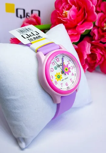 Hermoso Reloj Niña Rosado Original Q&q Ideal Para Regalo