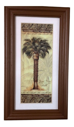 Quadro Moldura Marrom Royal Palm Com Vidro Antirreflexo