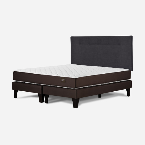 Cama Ergo T New 2 Plazas Base D.+respaldo New Bennet Grafito