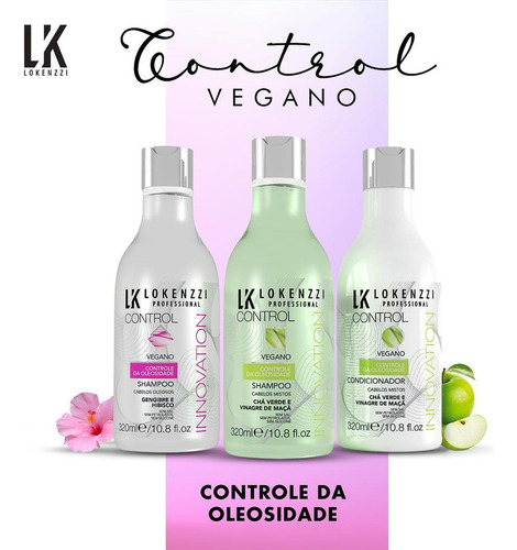Shampoo Lokenzzi Cabelos Miistos Chá Verde E Vinagre De Maça
