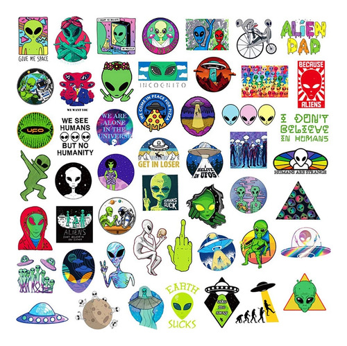 Adesivos De Anime Hip Hop Alien Ufo Para Crianças