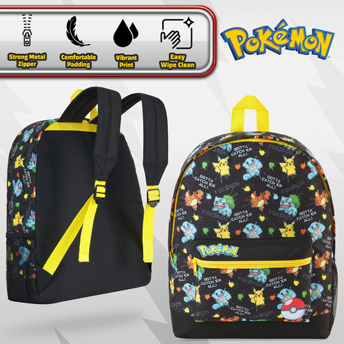 Mochila Escolar Pikachu Eevee Pokeball Para Niños Y Adolesce