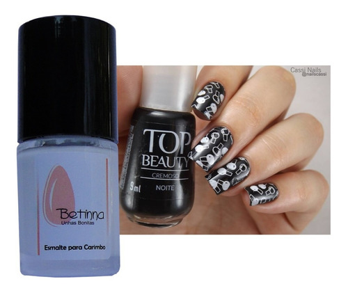 Esmalte Betina Branco Carimbos Unhas