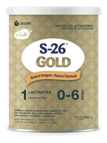 Leche de fórmula en polvo Sanulac Nutrición Alula Gold S-26 en lata de 1 de 900g - 0  a 6 meses