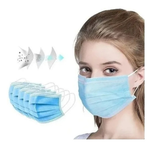 Máscara De Proteção Facial Com Tripla Camada 10 Unidades