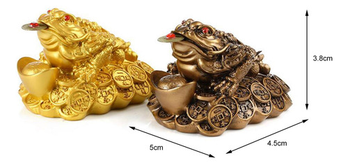 2 Resina Feng Shui Dinero Rana Regalos De Dorado