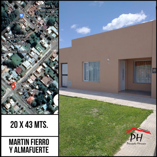 Casa De 20 X 43 Mts. (opcional Amoblada) A La Venta En Tapalqué