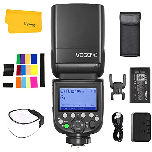 Flash Para Cámara Godox V860iii-f + Accesorios -negro