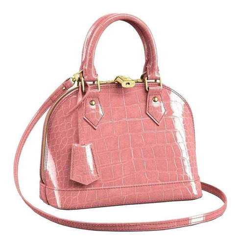 Cartera satchel Louis Vuitton Alma BB diseño epi de cuero granulado  rose ballerine con correa de hombro  rosa asas color  rosa