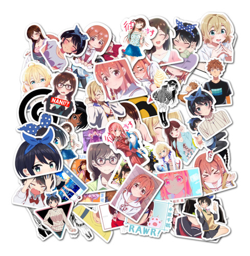 Pack 50 Stickers Anime Rent A Girlfriend Kanojo Okarishimasu