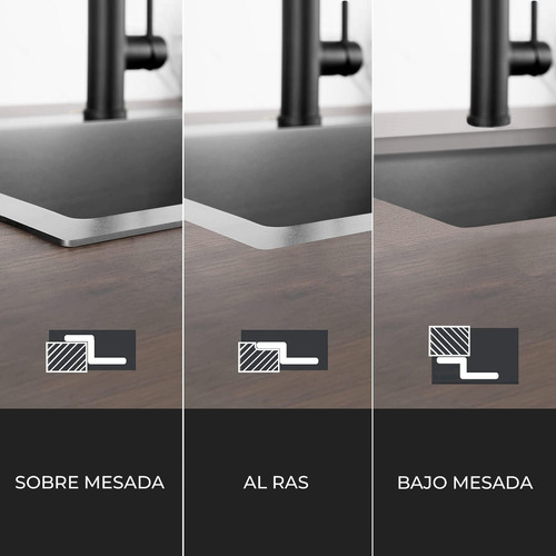 Pileta Cocina Bacha Acero Doble Grande Negra Simil Franke