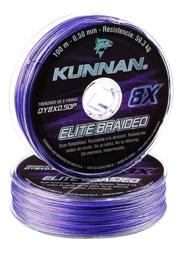 Multifilamento Kunnan 8x Elite Braid 0,25 Mm. 8 Hebras